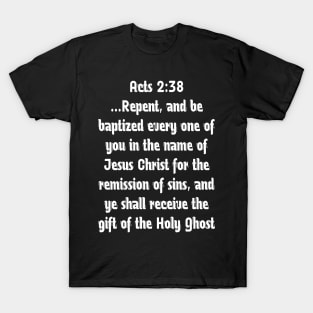 Acts 2:38 Typography T-Shirt